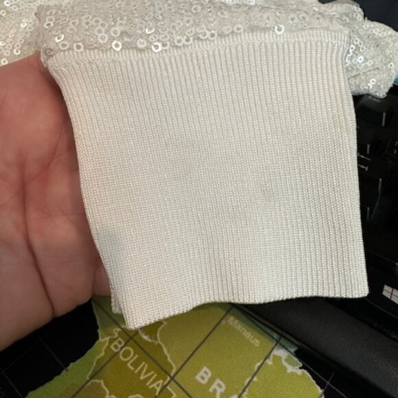 ALLSAINTS Juela Women's White Sequined Stretch Sweater Lined, XS - Picture 11 of 11